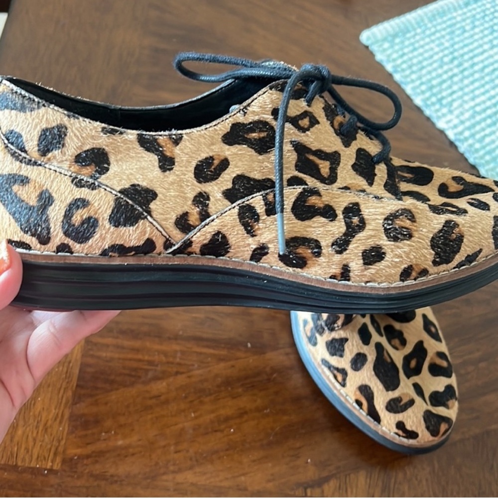 Cole Haan Grand Oxfords Calf Hair Animal Print Size 5.5 - Picture 2 of 8